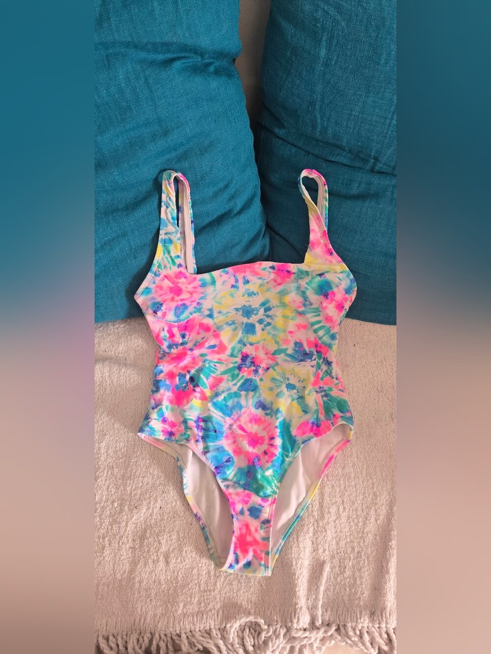 George Colourful Tie Dye Cut Out One Piece Swimsuit Size 6